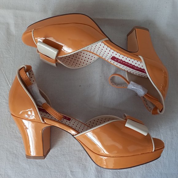 Modcloth Bettie Sunrise Mustard Yellow Heel Size 8 - Picture 3 of 6